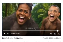 Ông Trump nhận đủ gạch đá xây biệt thự khi chia sẻ video ghép mặt vợ chồng Obama vào thân khỉ