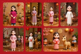 Khi công nghệ "thổi hồn" vào Tết cổ truyền: Giới trẻ rần rần tạo ảnh Chibi áo dài và Sticker xin lì xì "độc bản"