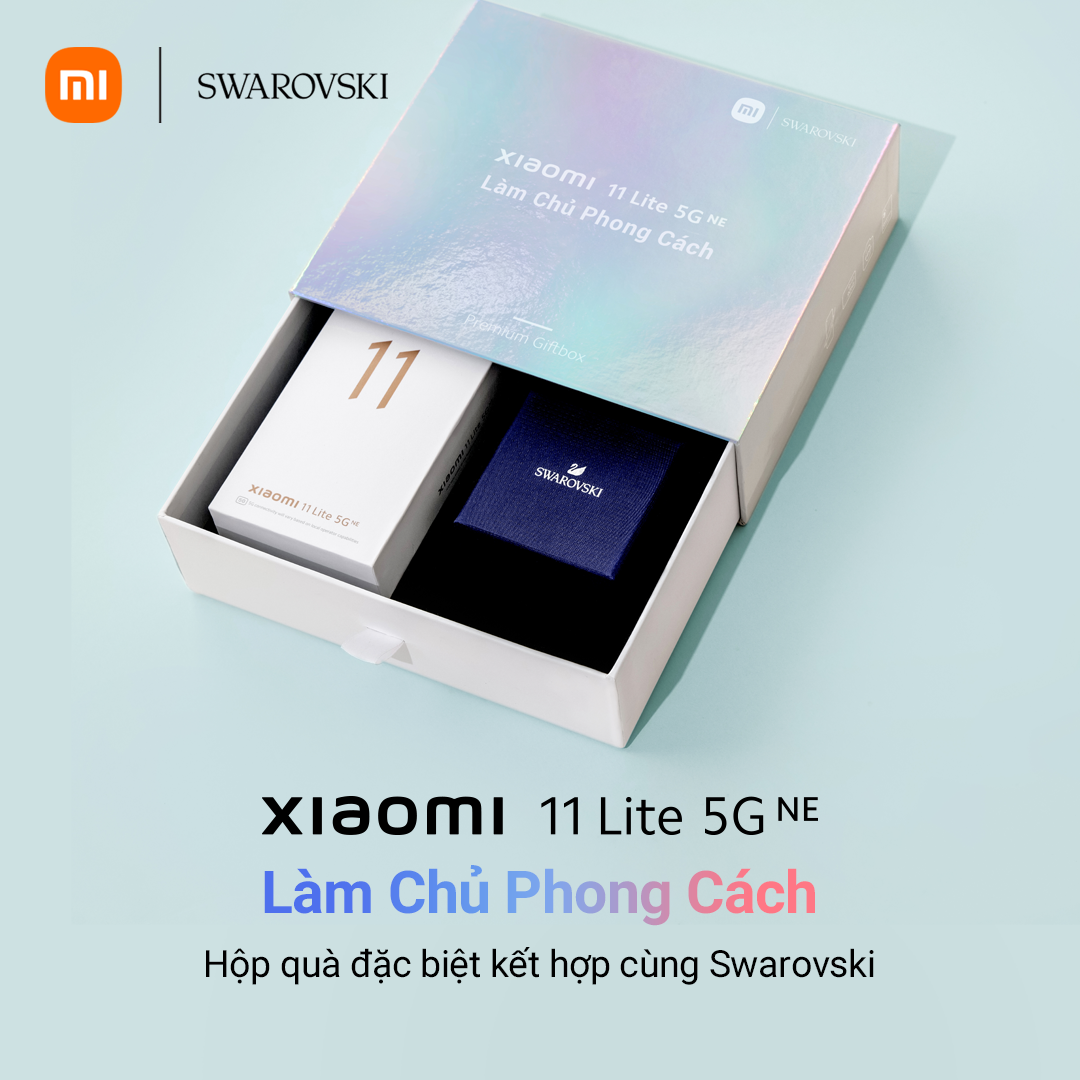 Xiaomi hợp tác cùng Swarovski ra mắt phiên bản Xiaomi 11 Lite 5G NE giới hạn, tặng kèm dây chuyền Swarovski, giá không đổi