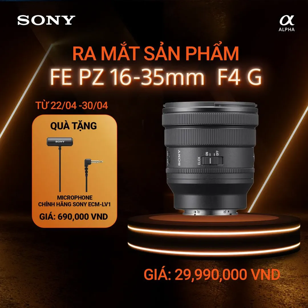 Sony ra mắt FE PZ 16-35mm F4 G: ống kính zoom điện góc rộng khẩu độ F4 gọn nhẹ nhất thế giới