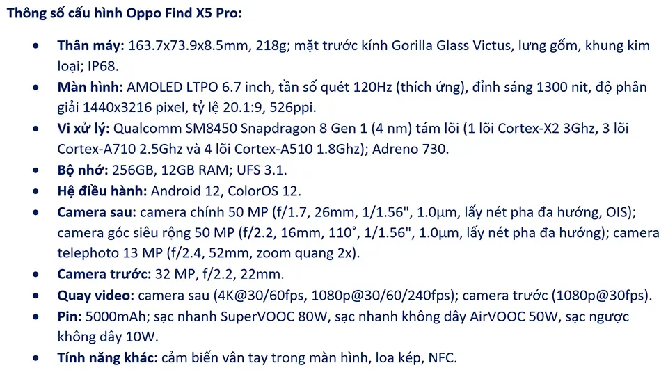 Oppo Find X5 Pro sắp bán ở Việt Nam, giá dự kiến đắt hơn Galaxy S22 Ultra