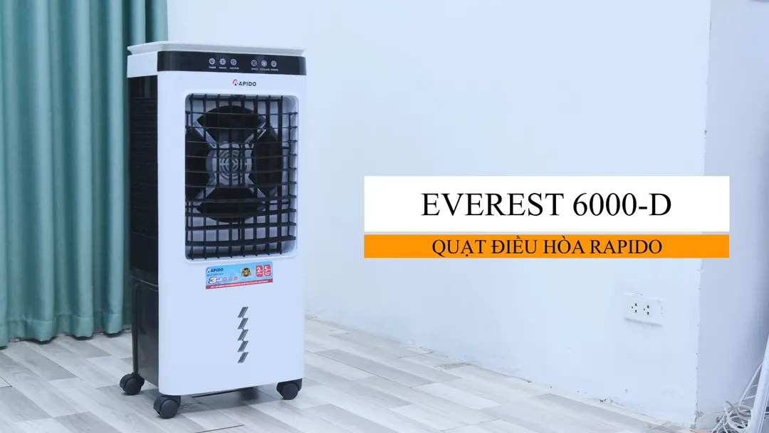 thumbnail - Đánh giá quạt điều hòa Rapido Everest 6000D: Chạy êm, dùng ít điện, hỗ trợ lọc khí
