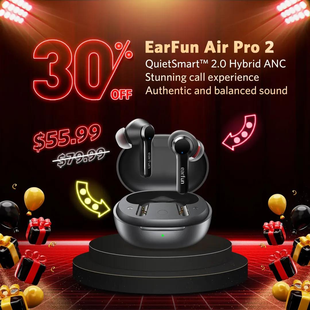 EarFun tung loạt khuyến mãi Black Friday, giảm giá sâu tai nghe true wireless và loa bluetooth