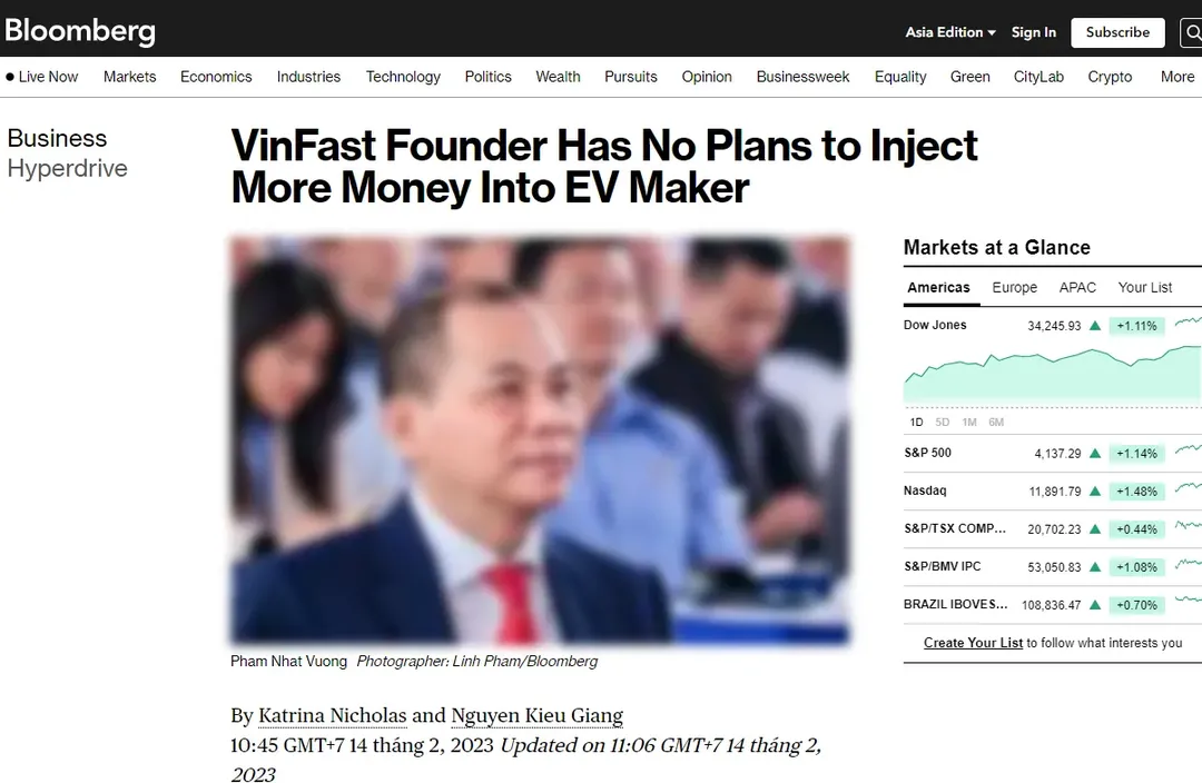 Ông Phạm Nhật Vượng đang kiểm soát 100% lợi ích tại VinFast