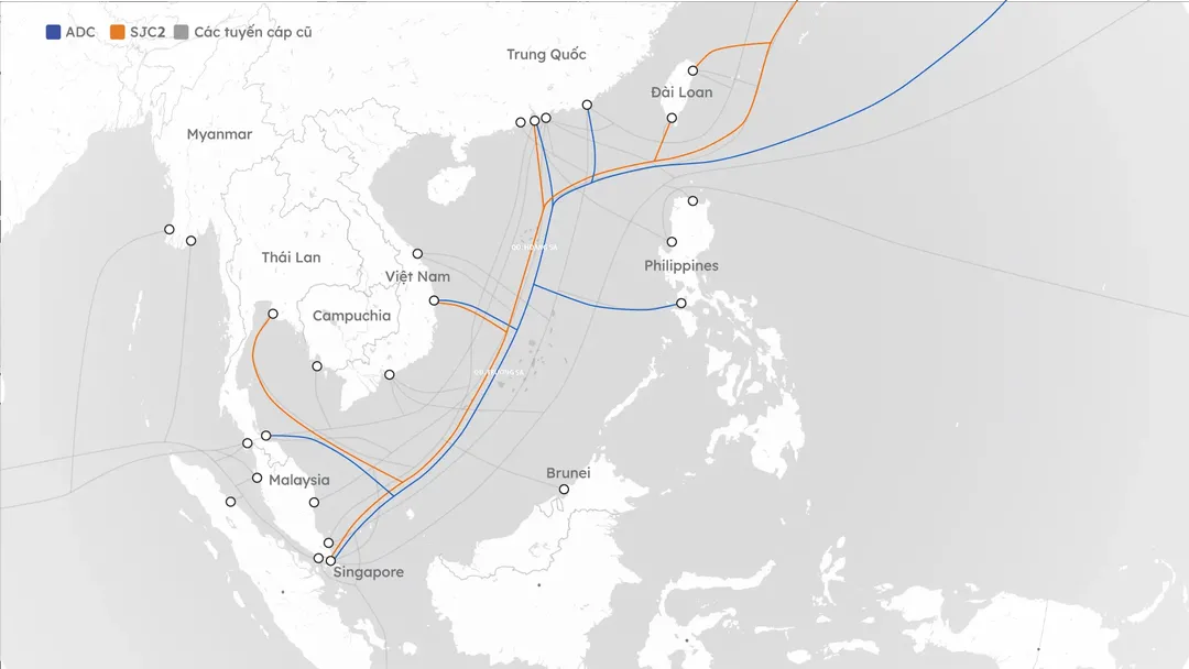 Sẽ có 10 tuyến cáp quang biển kết nối vào Việt Nam