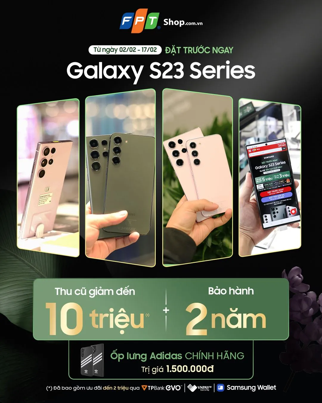 19h ngày 17/2/2023, FPT Shop chính thức mở bán siêu phẩm Galaxy S23 Series