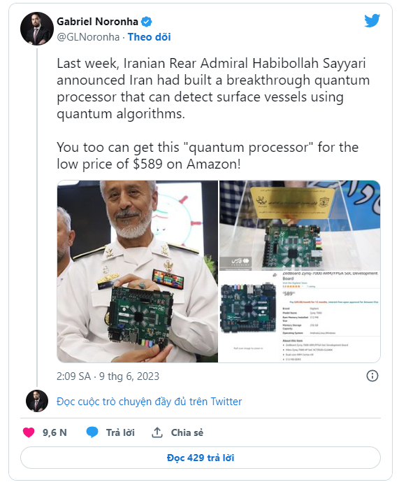 Ngạc nhiên chưa: Hóa ra chip lượng tử của Iran là... bo mạch mua 600$ trên Amazon