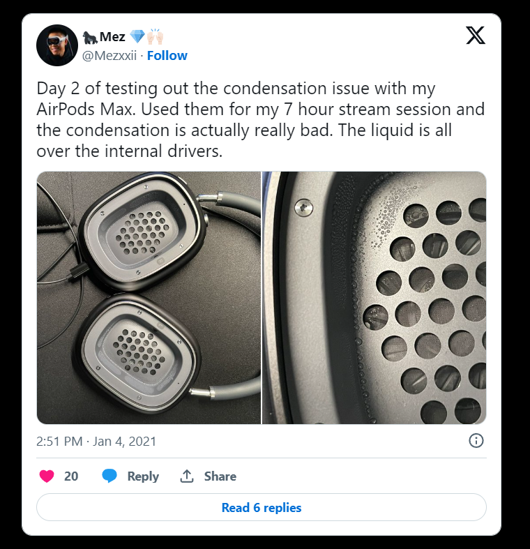 “Sự ngưng tụ c.h.ế.t chóc” - nỗi ám ảnh 3 năm trời của người dùng AirPod Max nhưng Apple vẫn chối quanh