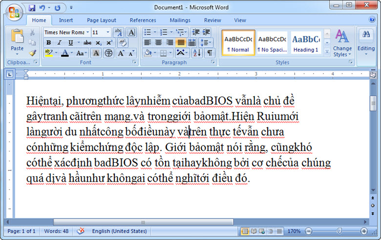 Cách khắc phục lỗi dính chữ trong Word 2007 khi tải tài liệu về 