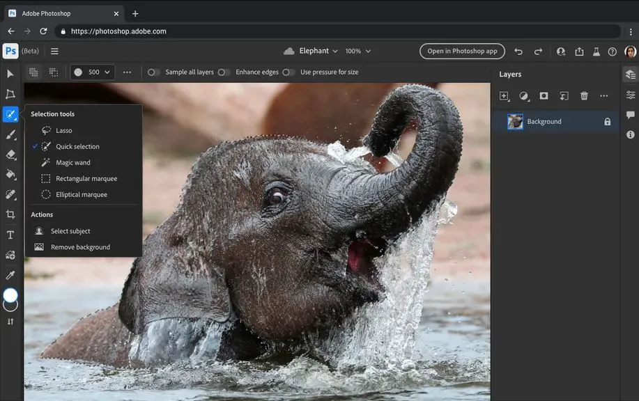 Adobe đang thử nghiệm Photoshop phiên bản web miễn phí