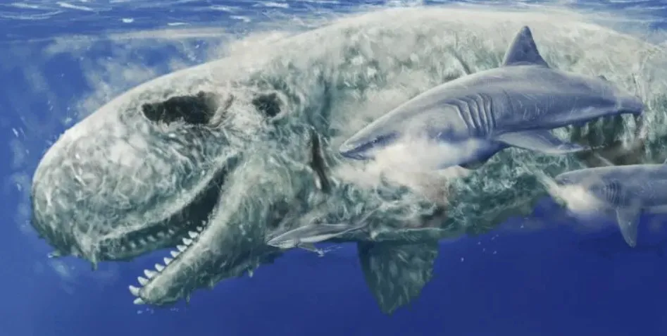 Cá mập cổ đại "đánh chén" mũi cá nhà táng - vì sao lại vậy?
