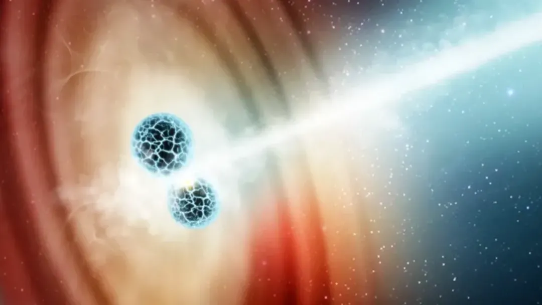 thumbnail - Hai ngôi sao va chạm trong vũ trụ bắn ra tia bức xạ khủng khiếp, nhanh hơn cả tốc độ ánh sáng