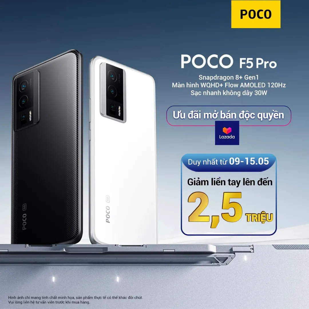 POCO F5 Pro ra mắt Việt Nam: 13 triệu có snapdragon 8+ Gen 1, màn AMOLED 2K 120Hz, quay video 8K