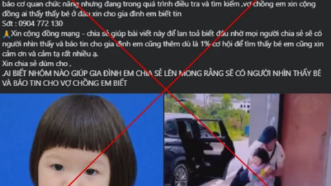 Cảnh giác chiêu trò dựng tin 'bắt cóc trẻ em' trên mạng xã hội để kêu gọi tiền từ thiện