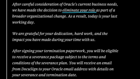 Phó chủ tịch Oracle giải thích vì sao gửi thư sa thải lúc 6h sáng