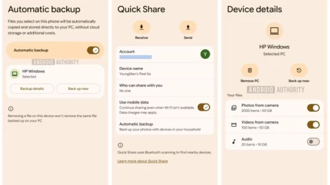 Google Android có thể cho phép ảnh và video từ điện thoại lưu vào máy tính mà không cần trả phí đám mây