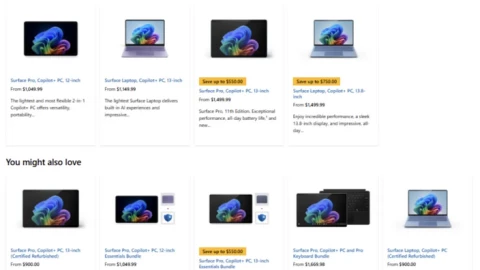 Giá dòng sản phẩm Surface tăng tới 500 đô la để bù đắp chi phí chip nhớ