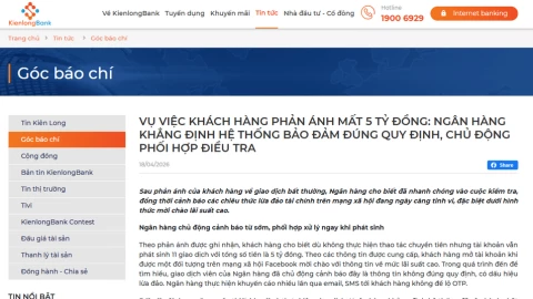 Lỗ hổng bảo mật nào trong vụ khách hàng KienlongBank mất 5 tỷ?