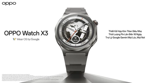 Oppo Watch X3 mở bán ở Việt Nam giá 13 triệu đồng: khung titan siêu nhẹ, chip kép, pin 5 ngày