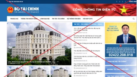 Xuất hiện hàng loạt trang giả mạo Bộ Tài chính để lừa đảo người dân