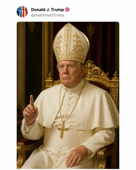Trong lúc Vatican bận bầu chọn Giáo hoàng, Tổng thống Hoa Kỳ đăng bức hình này :D