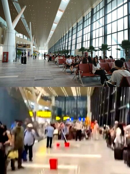Nhà ga T3 Tân Sơn Nhất 11.000 tỷ vừa đưa vào khai thác đã bị dột sau mưa lớn (Tuổi