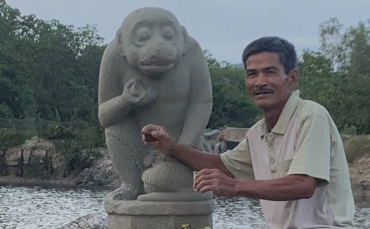 Người dân Quảng Ngãi phát hiện tượng thần khỉ Champa 800 năm dưới biển