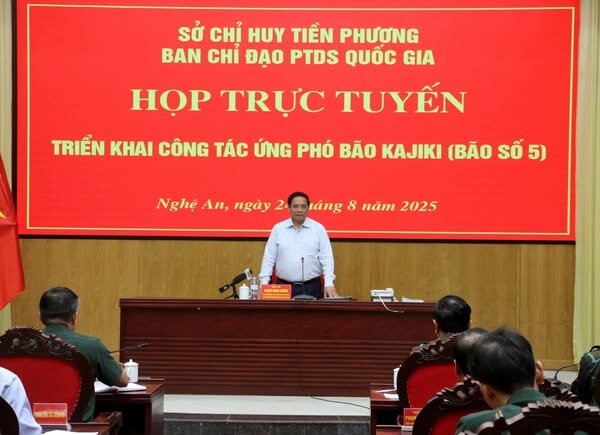 Thủ tướng họp khẩn ứng phó bão số 5 tại Nghệ An: Bảo vệ tính mạng nhân dân là mục
