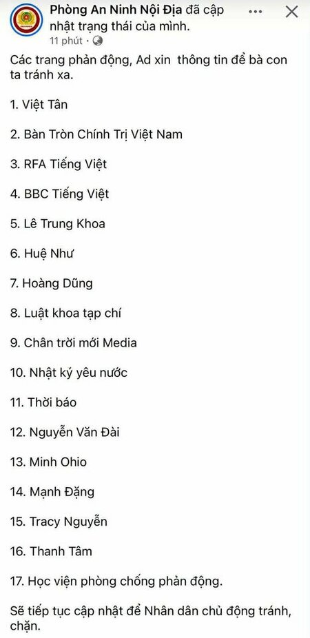 Danh sách đen chia sẻ cho ai cần để né