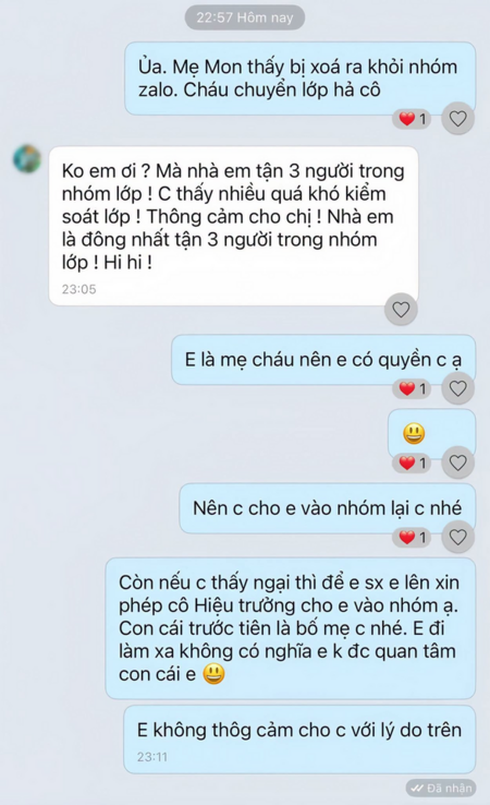 Tin nhắn phụ huynh và cô giáo đang viral