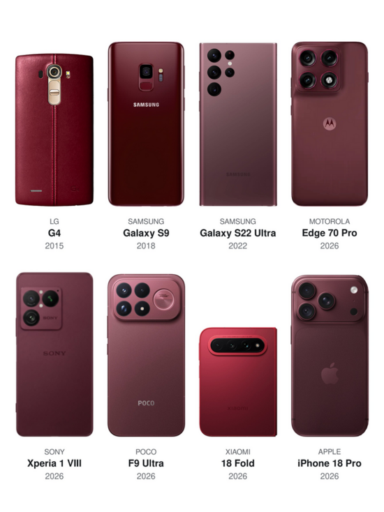Ai làm điện thoại màu đỏ Burgundy đẹp nhất?