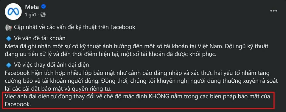 Facebook lên tiếng xác nhận sự cố bay màu ảnh đại diện ở Việt Nam