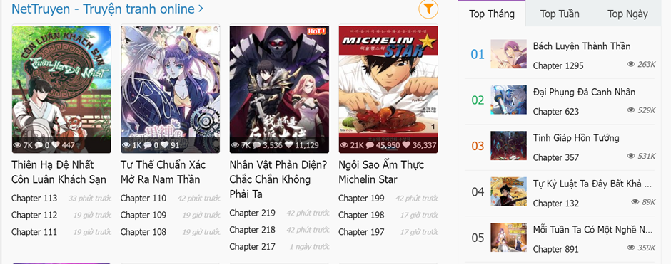 NetTruyenViet – Nơi tổng hợp truyện tranh full miễn phí, cập nhật mỗi ngày