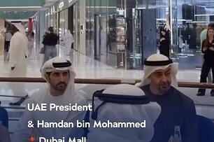 Tổng thống UAE đi dạo, uống cà phê ở TTTM Dubai nhằm trấn an dân chúng trước xung đột với Iran